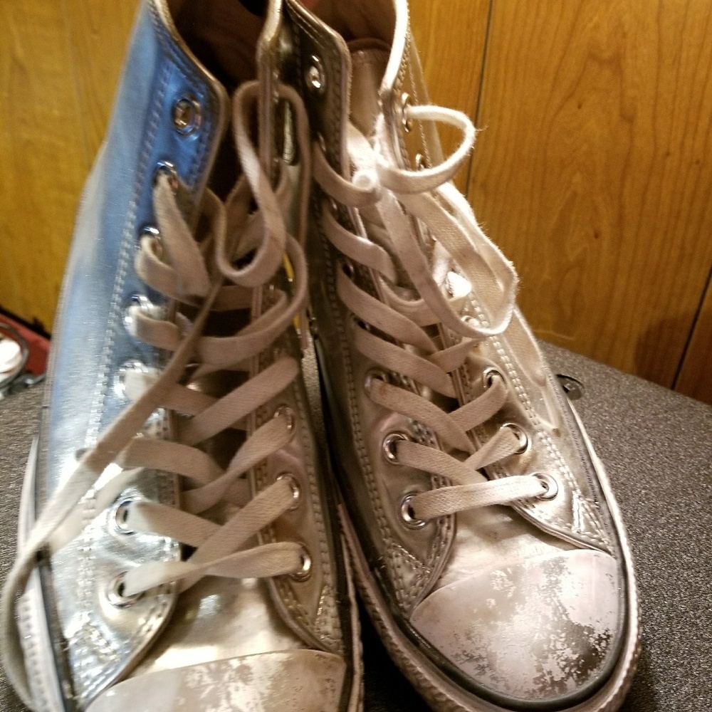 Converse Leather All Star Metallic High Tops